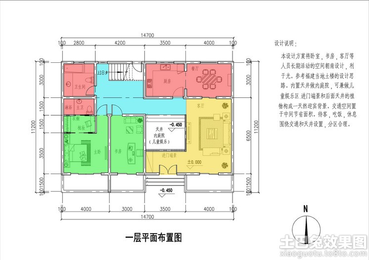 农村房屋建筑设计平面图 (1/5)