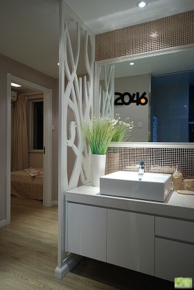 空间简约风格二居室浴室柜装修效果图大全20