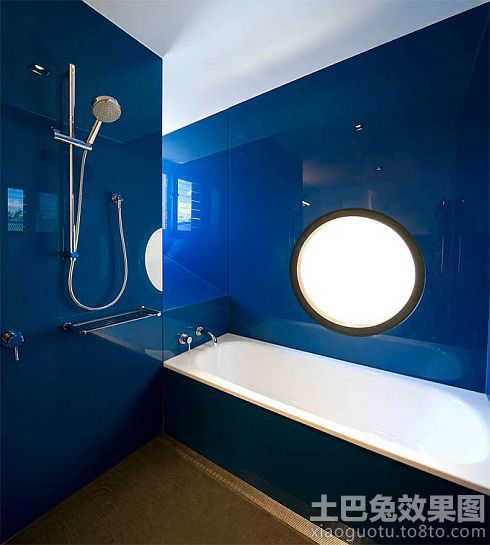 3平米卫生间蓝色瓷砖效果图