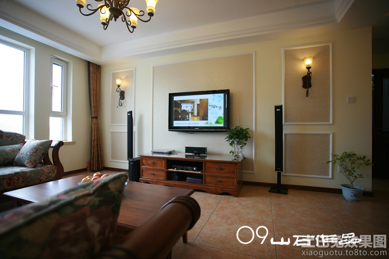 美式风格装修电视背景墙效果图