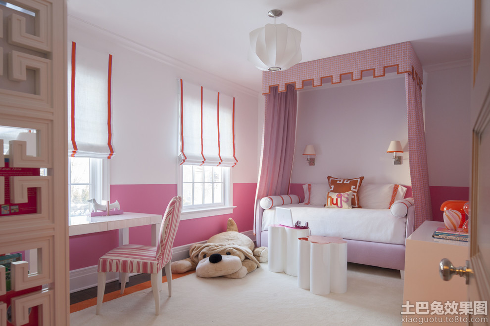 简约女生儿童房间设计图 - 九正家居装修效果图