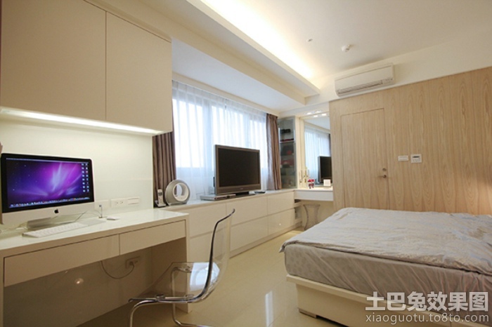 现代时尚风格电脑桌装修效果图