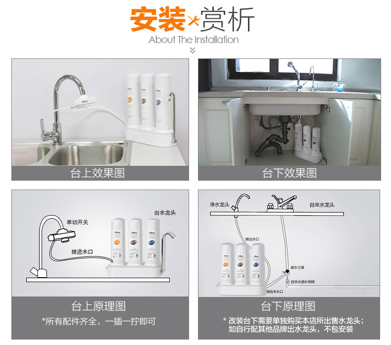 【alikes/净水器inf8000a4家用健康好喝直饮快接陶瓷厨房净水机】_爱