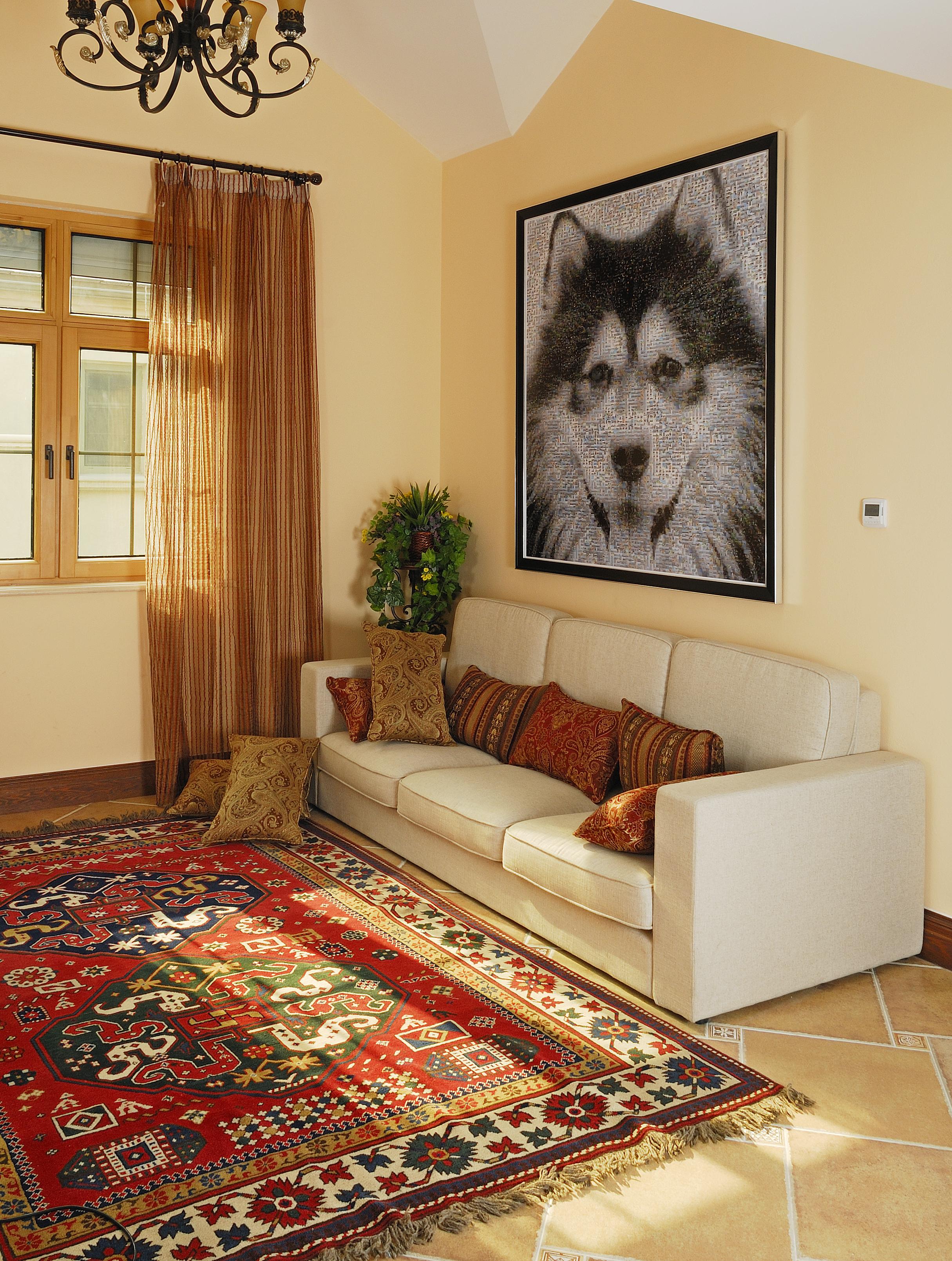 沙发前面的地毯效果图图片